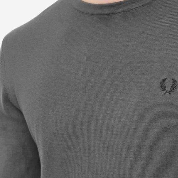 Fred Perry: Men’s Grey Classic Crew Sweater - Picture 4 of 6